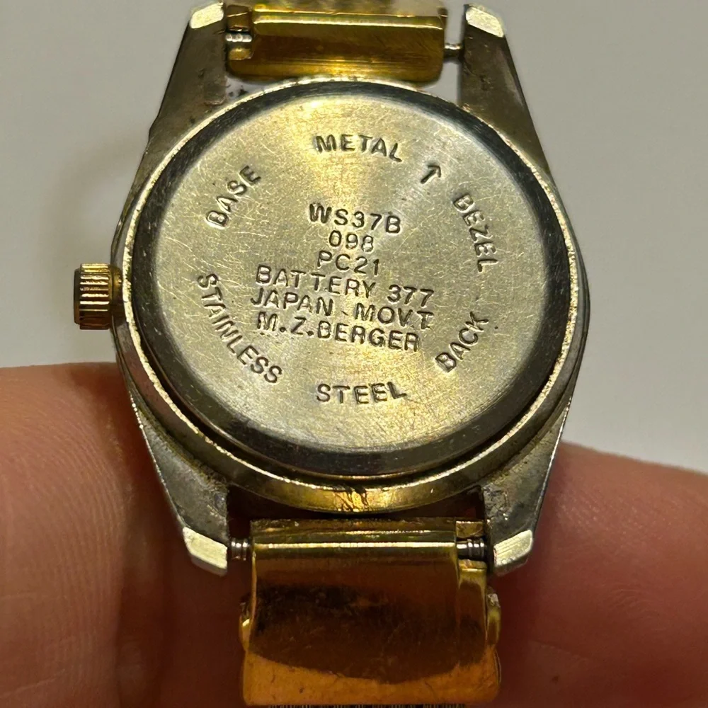 Vintage M Z Berger Silver and Gold Watch